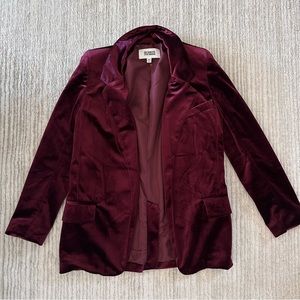 BB Dakota Steve Madden Burgundy Red Velvet Blazer Jacket Size XS